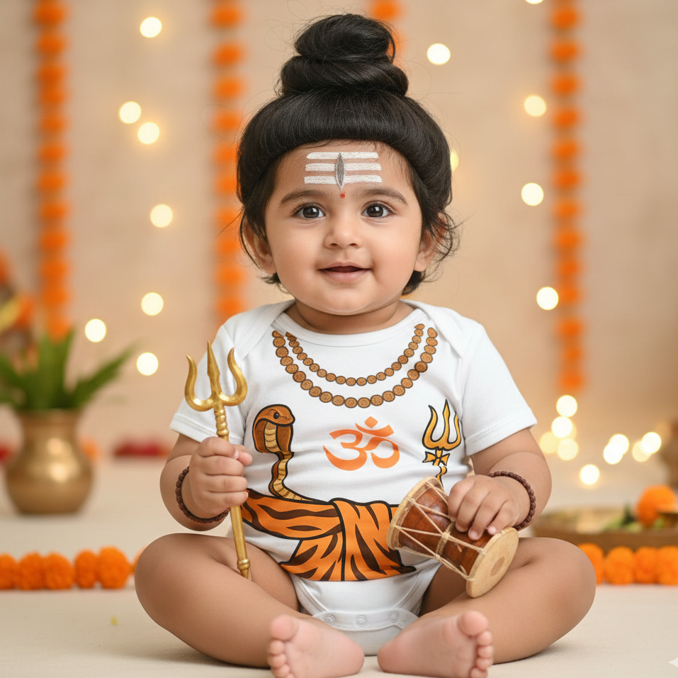 Little Shiva Of The Home _ White Onesies