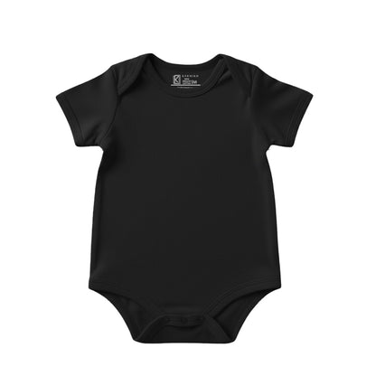 New Born & Baby Clothing | Plain Black Colour Soft Cotton Bodysuits | Soft Cotton