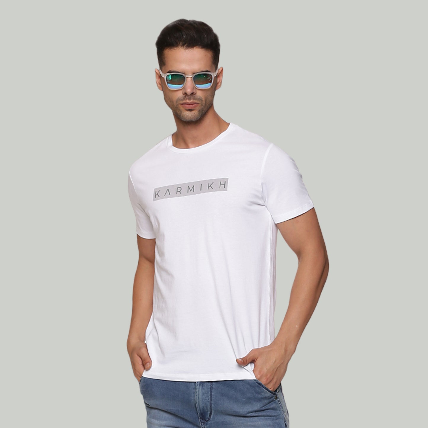 Men Round Neck Classic Karmikh Organic Cotton T-Shirt