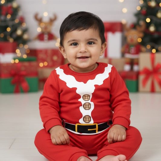 Little Santa Baby Romper _ Full Red Romper