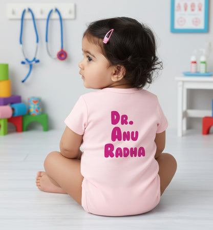 Cute Little Doctor Baby Photoshoot Outfit With Customized Baby Name for Newborns & Infants | Soft Cotton
