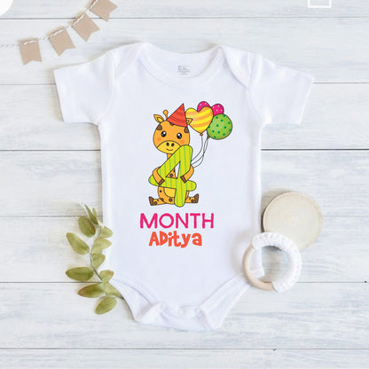 Infant monthly birthday 12 Months of Love Onesie