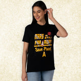 Women Drop-Shoulder Sleeves premium organic cotton black Mars Tee