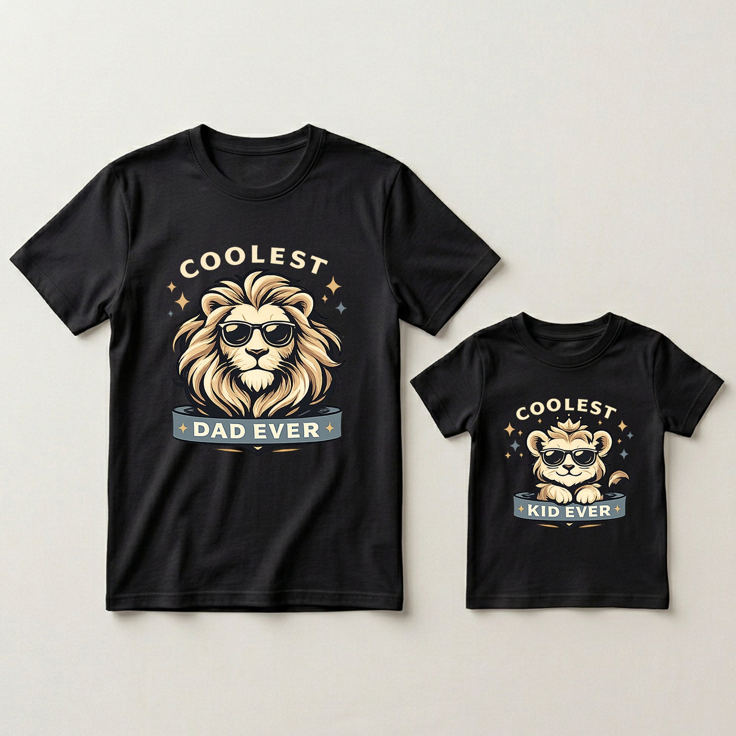 New Born & Baby Clothing | Coolest Dad & Son Twinning Black Sets | Soft T-shirt