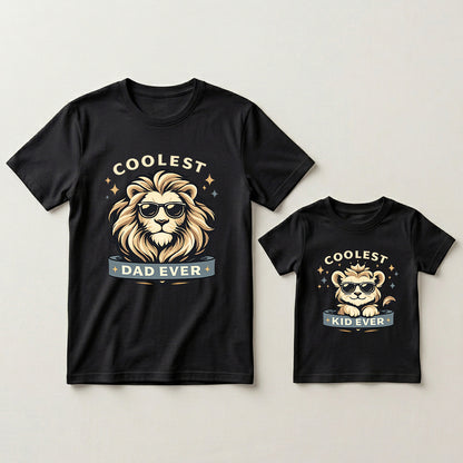 New Born & Baby Clothing | Coolest Dad & Son Twinning Black Sets | Soft T-shirt