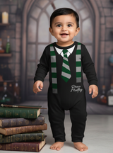 Cute Baby Little Slytherin AmbitionBaby Photoshoot Outfit With Customized Baby Name for Newborns & Infants | Soft Cotton