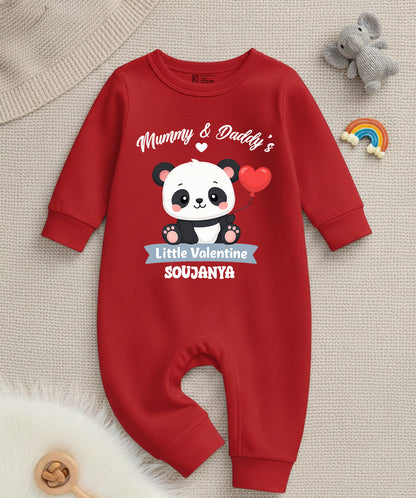New Born & Baby Clothing | Baby’s First Valentine Outfit –Mommy & Daddy 's Little Valentine With Baby Name  | Soft Cotton