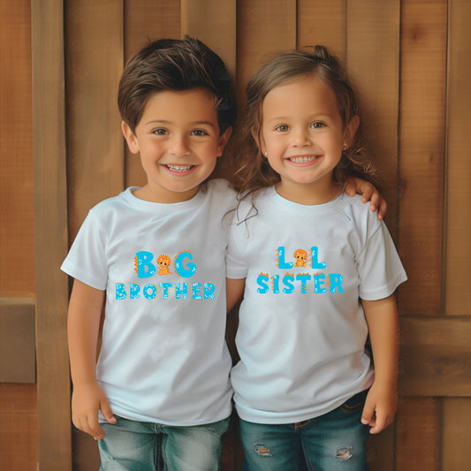 Combo pack of Big Brother, Little Sister_ White Tees