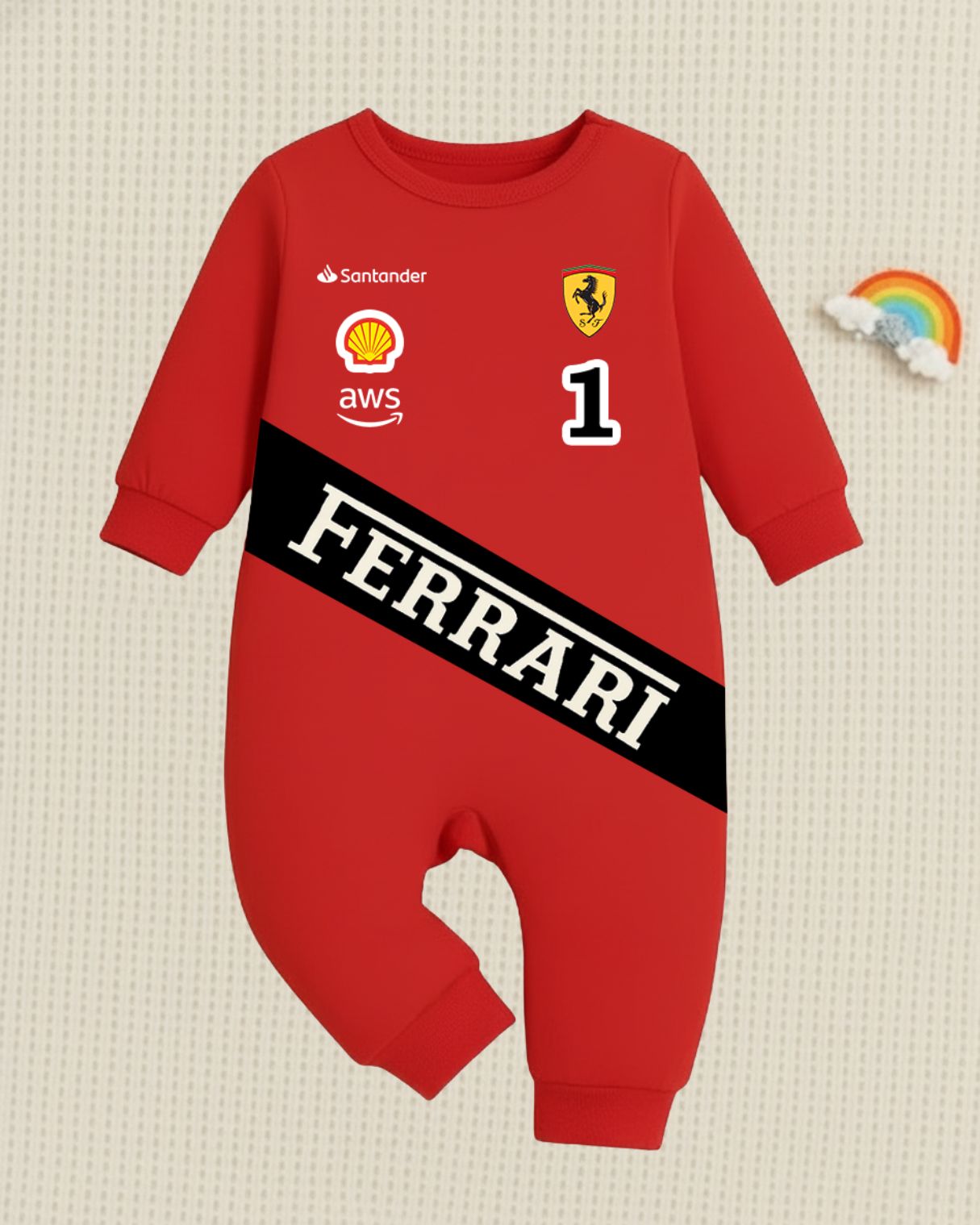 Little Racer Inspired Ferrari  _ Red Full Romper