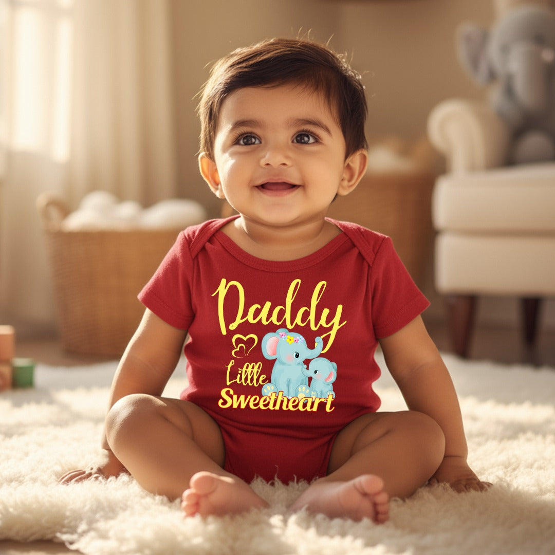 New Born & Baby Clothing | Daddy Little Sweetheart  Valentine Outfit  | Soft Cotton
