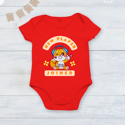 Father's Day new player joined baby onesie _red
