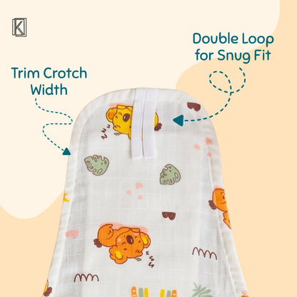 New Born & Baby Clothing | Muslin Baby Bottom Wear Dress (0-3 Months) Combo3 Cute Print | Soft Cotton