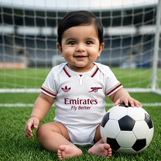 New Born & Baby clothing | ⚽ Future Arsenal Star Baby Romper with Customized Baby Name Printed | Soft Cotton (Copy)