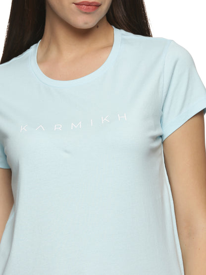 Women Round Neck Classic Karmikh Organic Cotton Tee Spun Sugar