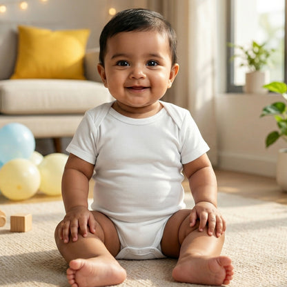 New Born & Baby Clothing | Plain White Colour Soft Cotton Bodysuits | Soft Cotton