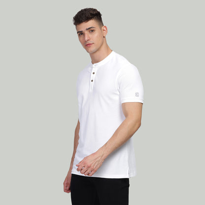 White Mandarin T-Shirt