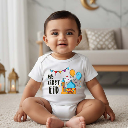 Newborn & Baby Clothing | Baby Blessed Eid Onesie  | Soft Cotton