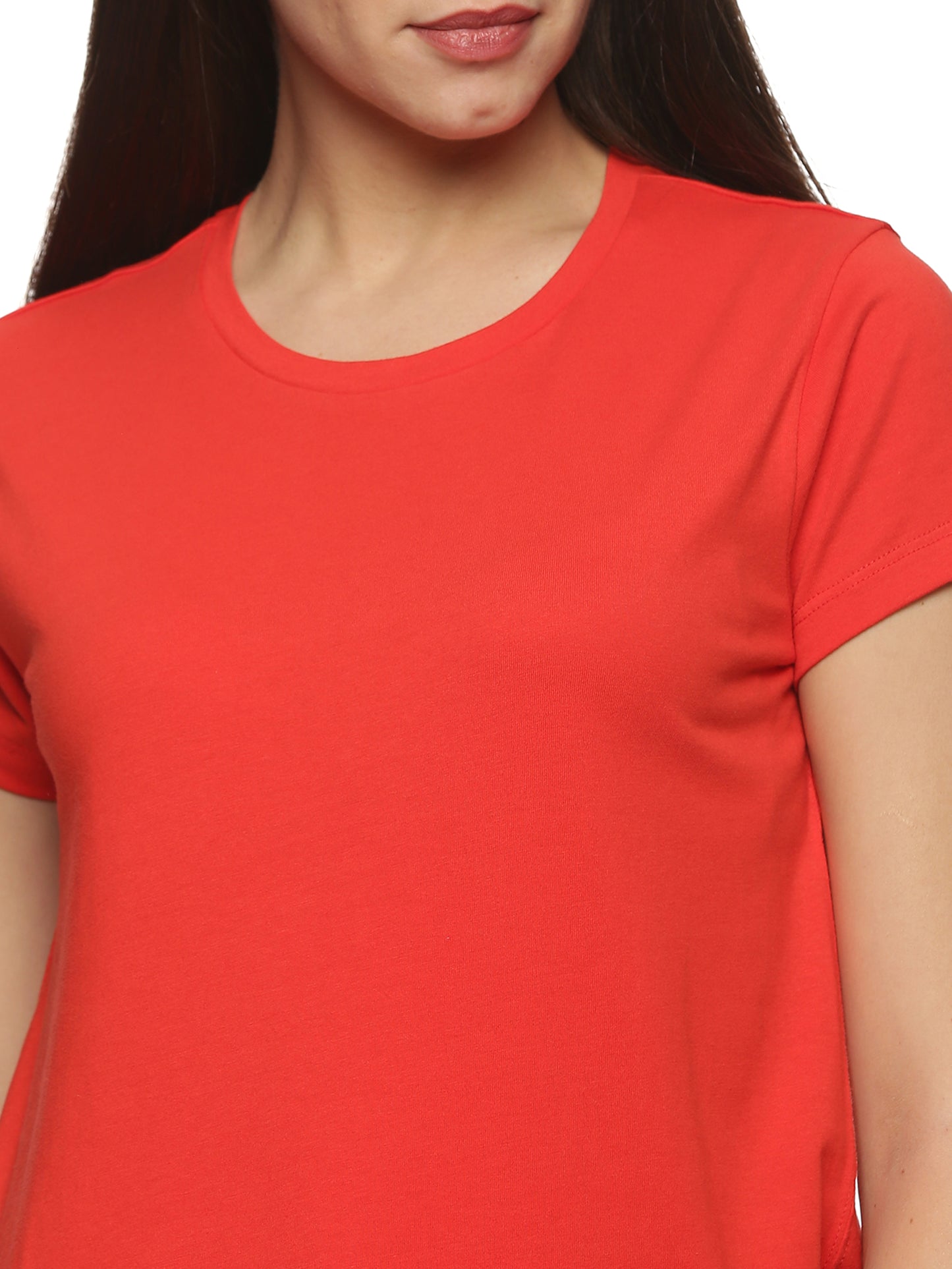 Women Round Neck Basic Organic Cotton Tee