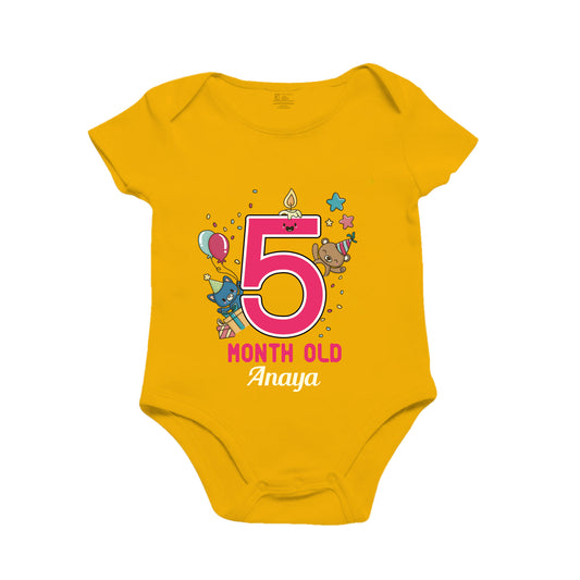 5th Infant monthly birthday tiny celebrations onesie