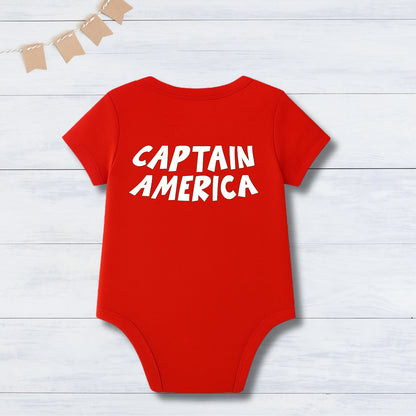 Little Hero Shield  – Captain Baby Edition  With Customized Baby Name_ Red Onesie