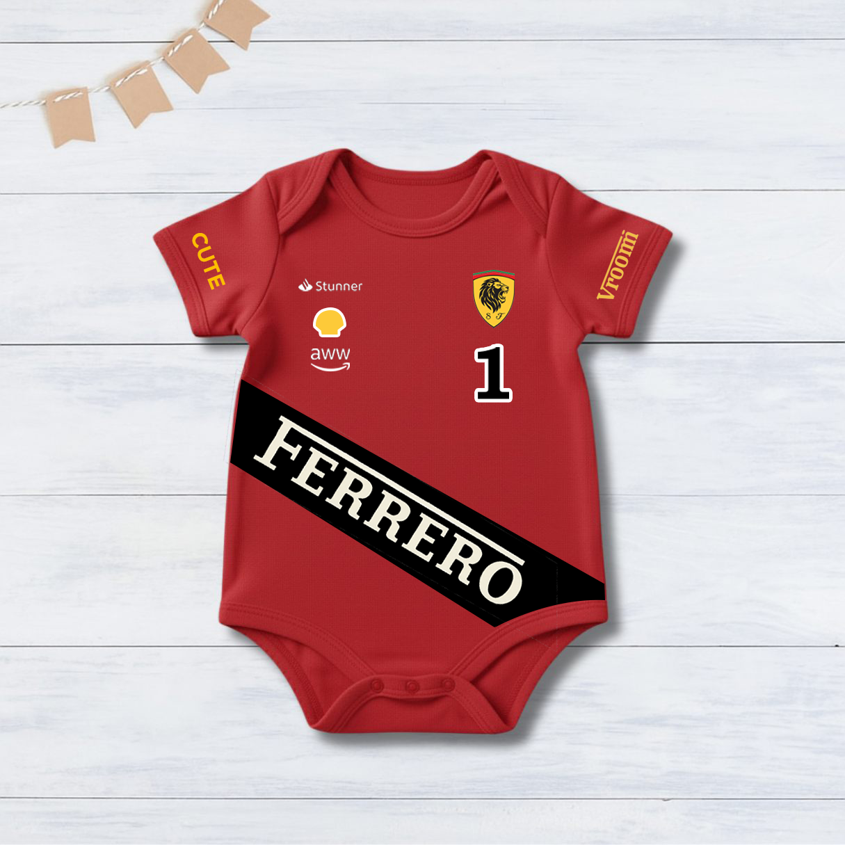 Little Racer Inspired Ferrari  _ Red Onesie