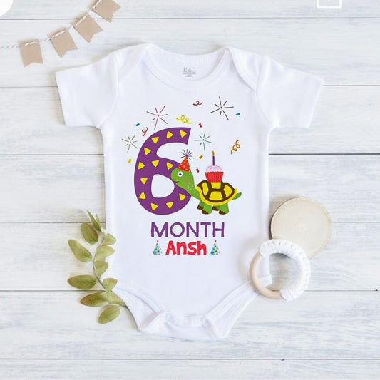 6th Infant monthly birthday Little Monthlies Onesie