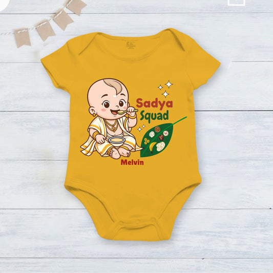 Sadya Squad with customised name _ Yellow Romper