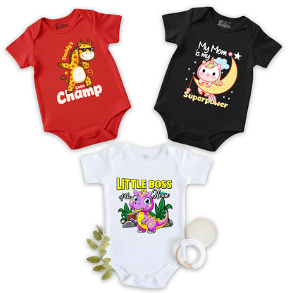 New Born & Baby Clothing | Soft Cotton Graphic 3 Pack Bodysuits | Soft Cotton