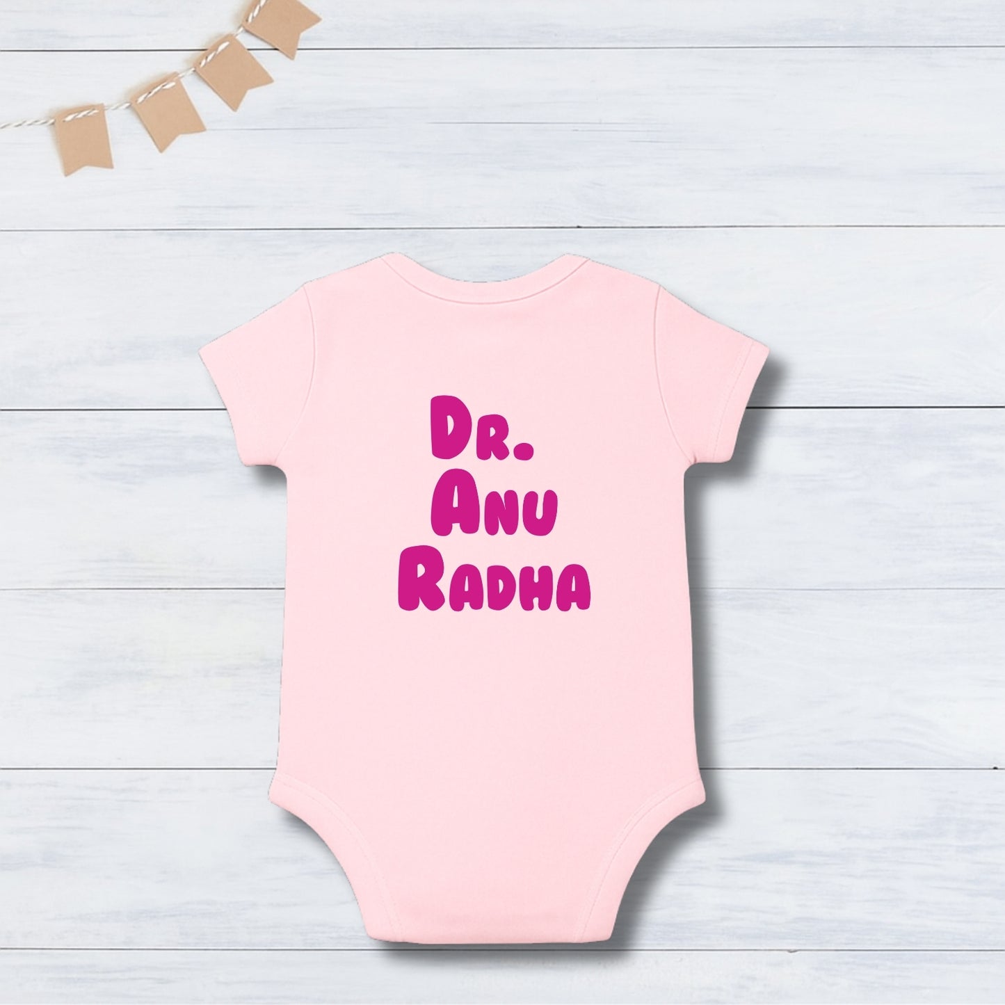 Little Doctor – Future Hero Outfit with customized baby name_ Pink Onesie