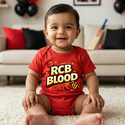 New Born & Baby Clothing | Baby’s RCB Blood With Customized Baby Name | Soft Cotton