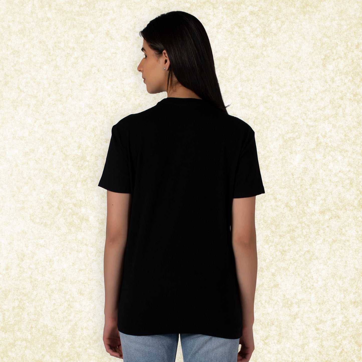 Women Drop-Shoulder Sleeves premium organic cotton black Mars Tee