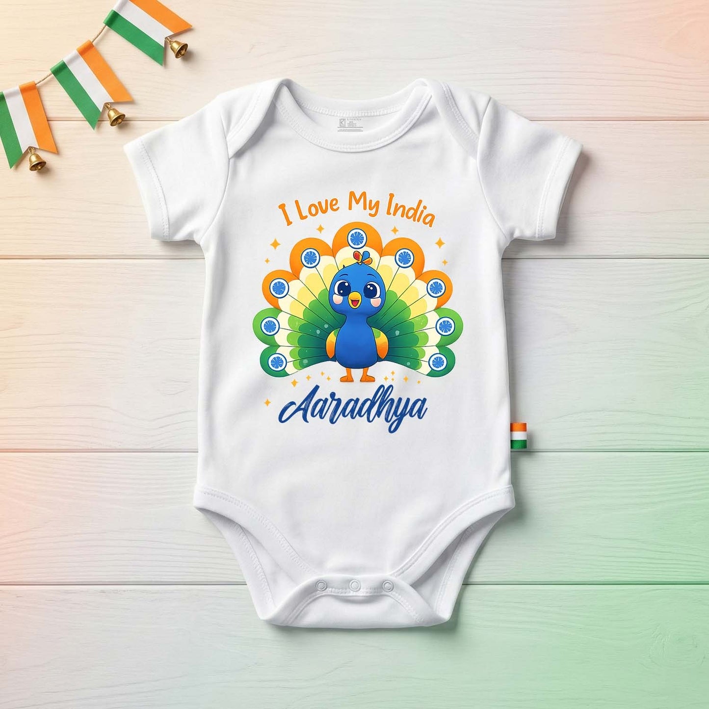 New Born & Baby Clothing | Giggle First Republic Day I Love My India With Customized Baby Name  | Soft Cotton