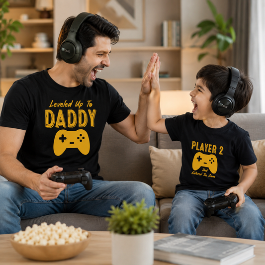 New Born & Baby Clothing | Leveled Up To Daddy Twinning Sets T-shirt  | Soft T-shirt
