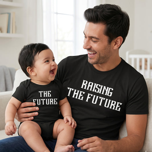New Born & Baby Clothing | The Future Black T-shirt & Bodysuit Combo | Soft T-shirt