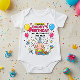 Daddy's Birthday Will Be Extra Cute This Year Baby Name infant onesie_ White