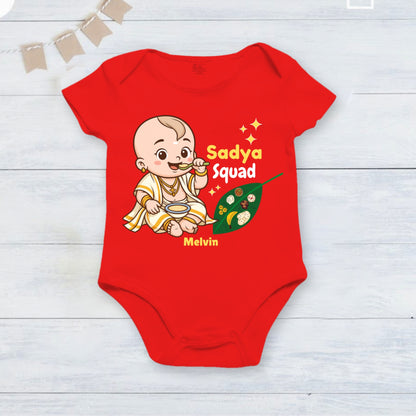 Sadya Squad with customised name _ Red Romper