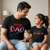 New Born & Baby Clothing | Super Dad And Daughter Twinning Sets Black T-shirt | Soft Cotton