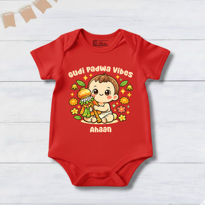 New Born & Baby Clothing | Baby’s My First Gudi Padwa Vibes With Personalized Baby Boy Name | Soft Cotton