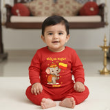 Hemme Kannadiga With Customized Baby Name  _ Red Full Romper