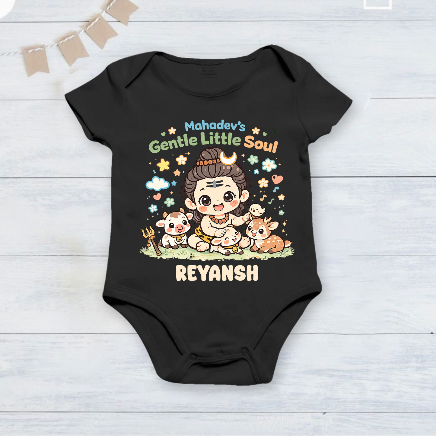 New Born & Baby Clothing | Mahadev's Gentle Little Soul With Customized Baby Name | Soft Cotton