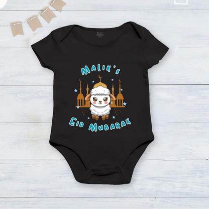 Newborn & Baby Clothing | Eid Mubarak Black Dress | Soft Cotton