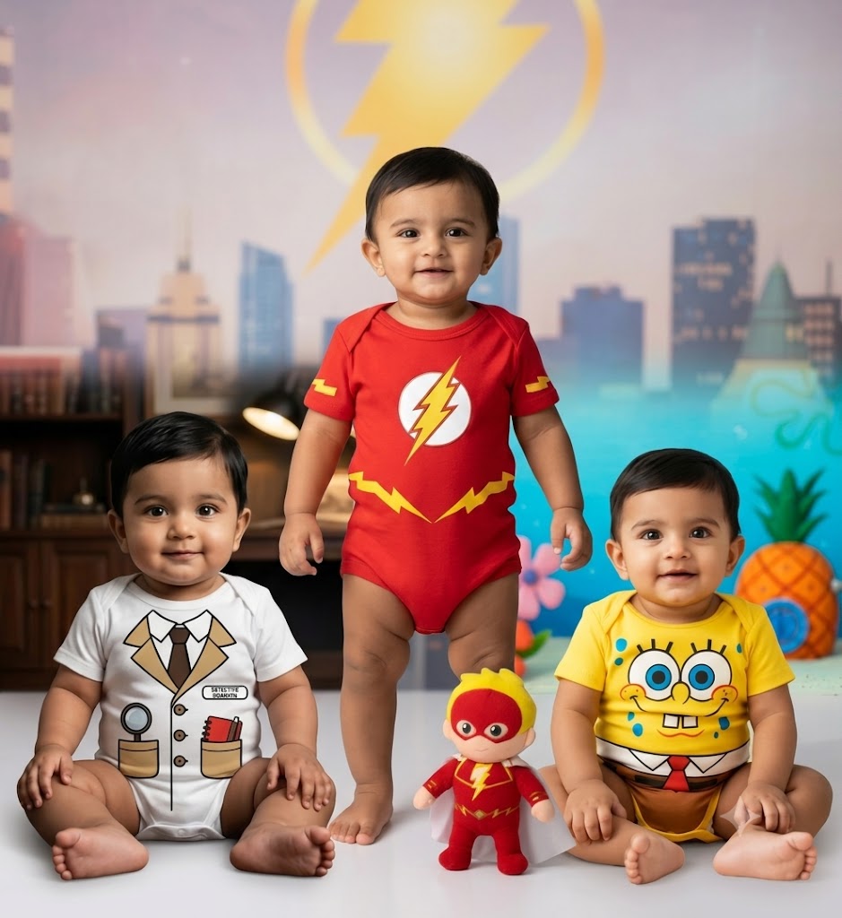 New Born & Baby Clothing | Little Super Hero's Team  3-Piece Baby Bodysuit Combo | Soft Cotton
