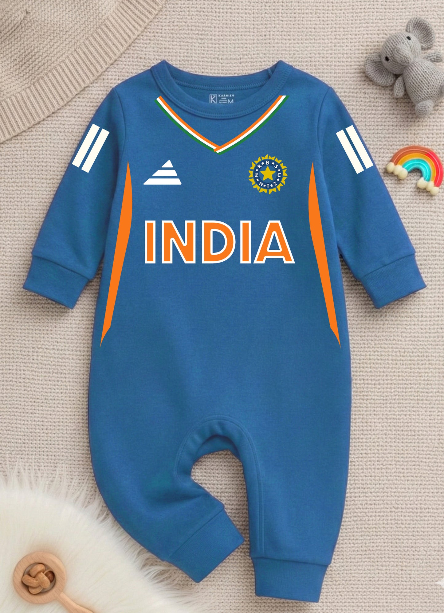Newborns & Infants | Cute Indian Jersey Baby Photoshoot Outfit With Customized Baby Name  | Soft Cotton