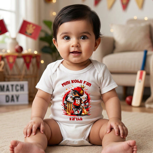 New Born & Baby Clothing | Mini Kohli Fan With Customized Baby Name | Soft Cotton