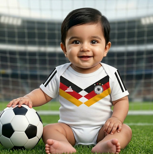 New Born & Baby clothing | Germany Football Fan Baby Romper with Customized Baby Name Printed | Soft Cotton