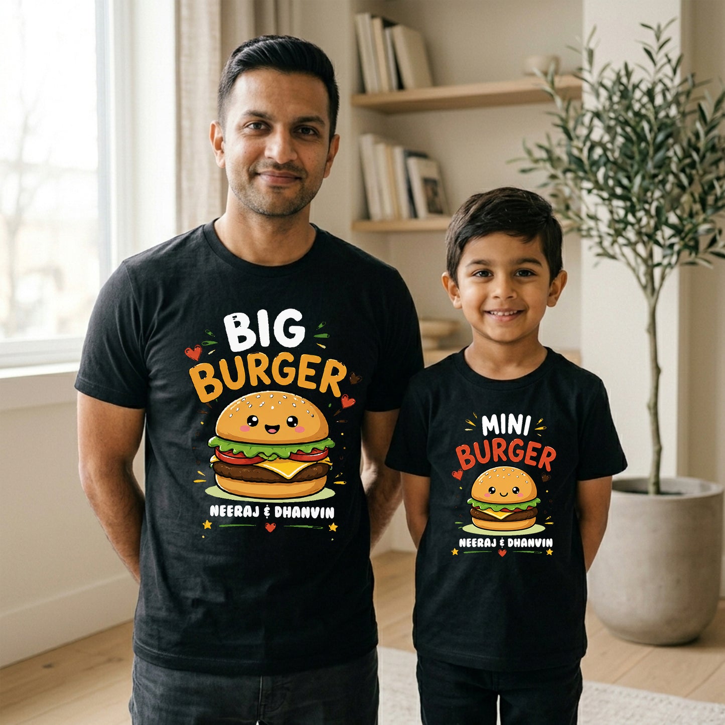 New Born & Baby Clothing | Big & Mini Dad Son Ever Duo Father & Son Twinning Black Sets | Soft T-shirt