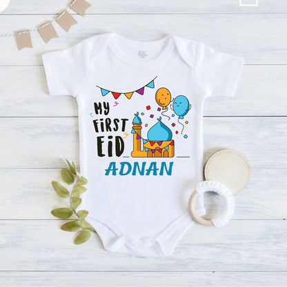 Newborn & Baby Clothing | My First EID Romper With Personalized Name | Soft Cotton