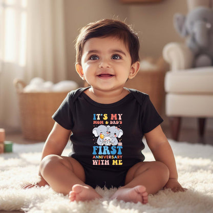 New Born & Baby Clothing | It's My Mom & Dad First Anniversary With Me | Soft Cotton