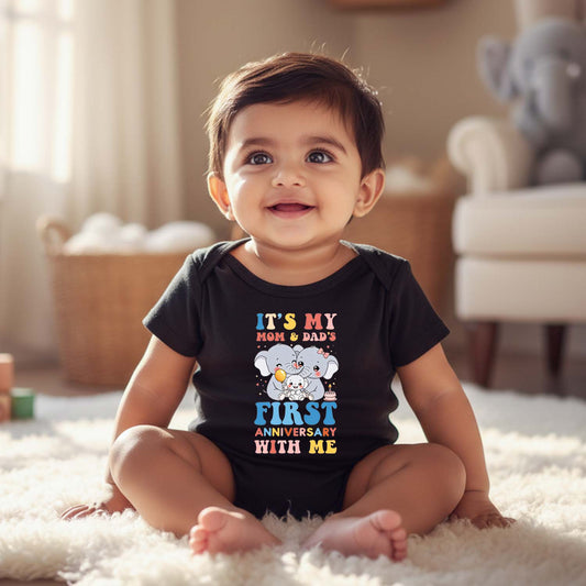 New Born & Baby Clothing | It's My Mom & Dad First Anniversary With Me | Soft Cotton