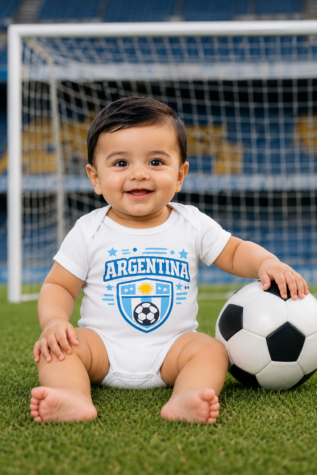 New Born & Baby clothing | Little Argentina Champion Romper with Customized Baby Name Printed | Soft Cotton